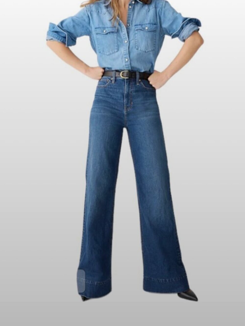 J.Crew High Rise Flare Wide Leg Jeans Dark Wash Denim Size 25